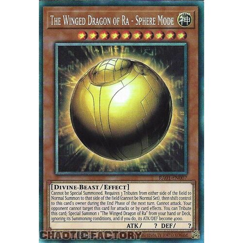 COLLECTORS Rare RA01-EN007 The Winged Dragon of Ra - Sphere Mode 1st Edition NM