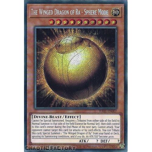 RA01-EN007 The Winged Dragon of Ra - Sphere Mode Secret Rare 1st Edition NM