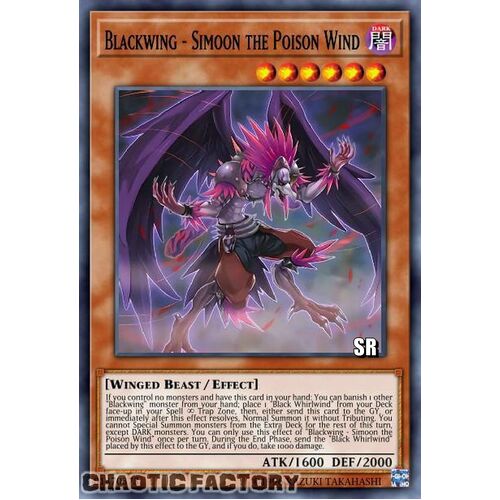 RA01-EN012 Blackwing - Simoon the Poison Wind Super Rare 1st Edition NM