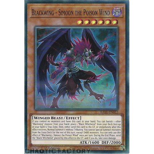 RA01-EN012 Blackwing - Simoon the Poison Wind Super Rare 1st Edition NM