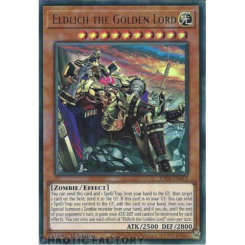 RA01-EN019 Eldlich the Golden Lord (alternate art) ULTRA Rare 1st Edition NM