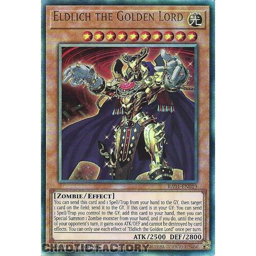 ULTIMATE Rare RA01-EN019 Eldlich the Golden Lord 1st Edition NM