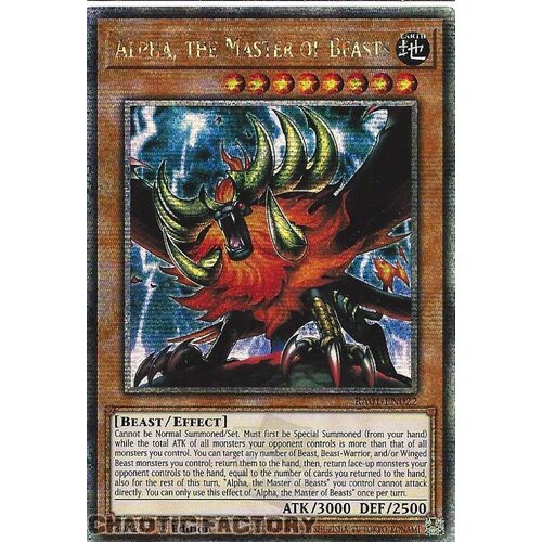 Quarter Century Secret Rare RA01-EN022 Alpha, the Master of Beasts 1st Edition NM