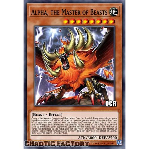 Quarter Century Secret Rare RA01-EN022 Alpha, the Master of Beasts 1st Edition NM