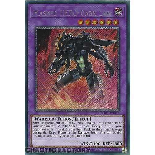 Platinum Secret Rare RA01-EN025 Masked HERO Dark Law 1st Edition NM