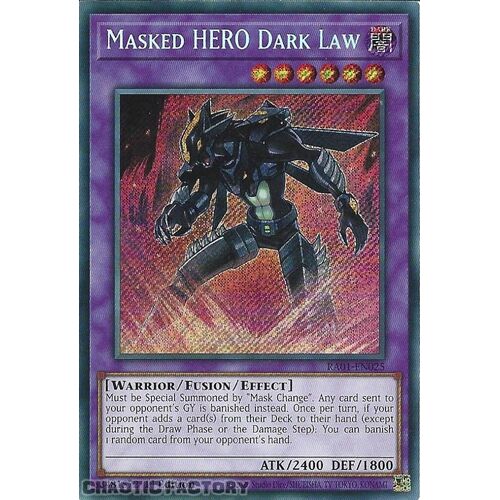 RA01-EN025 Masked HERO Dark Law Secret Rare 1st Edition NM