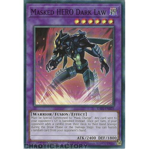 RA01-EN025 Masked HERO Dark Law Super Rare 1st Edition NM