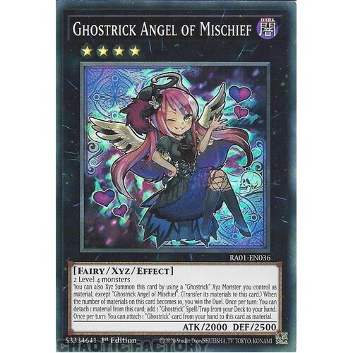 RA01-EN036 Ghostrick Angel of Mischief Super Rare 1st Edition NM