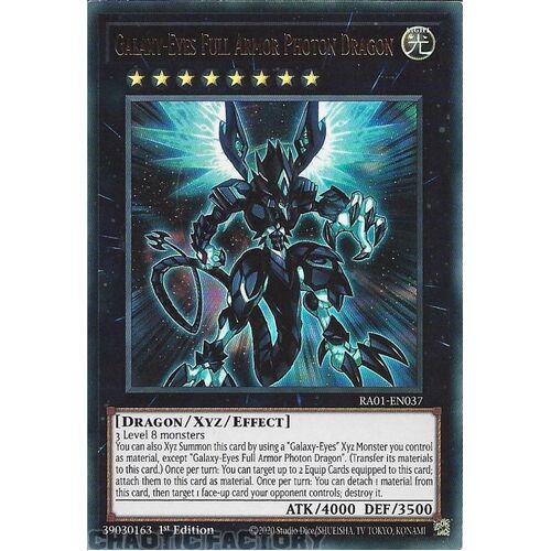 RA01-EN037 Galaxy-Eyes Full Armor Photon Dragon ULTRA Rare 1st Edition NM
