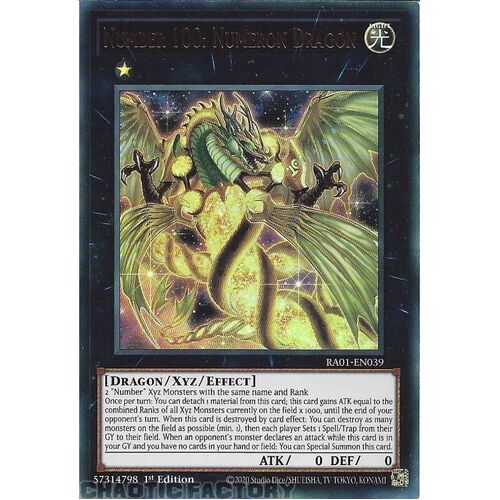 RA01-EN039 Number 100: Numeron Dragon ULTRA Rare 1st Edition NM