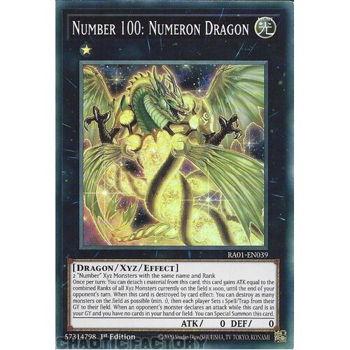 RA01-EN039 Number 100: Numeron Dragon Super Rare 1st Edition NM