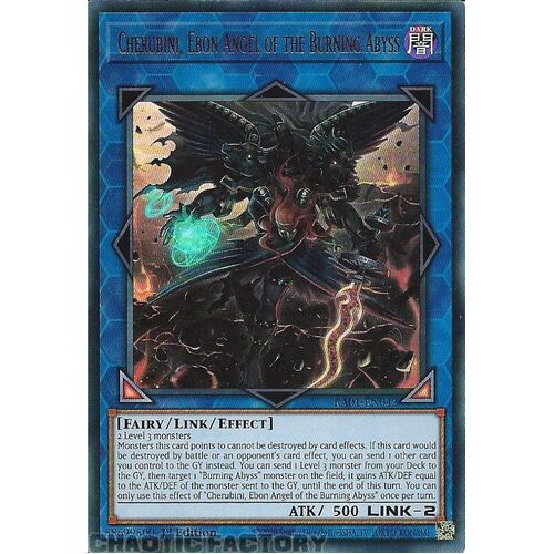 RA01-EN042 Cherubini, Ebon Angel of the Burning Abyss ULTRA Rare 1st Edition NM