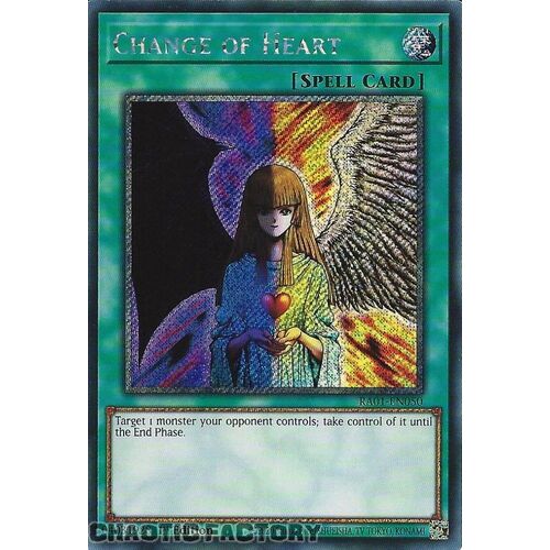 Platinum Secret Rare RA01-EN050 Change of Heart 1st Edition NM