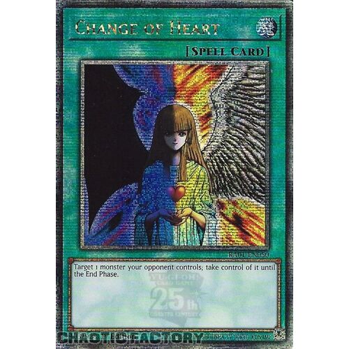 Quarter Century Secret Rare RA01-EN050 Change of Heart 1st Edition NM