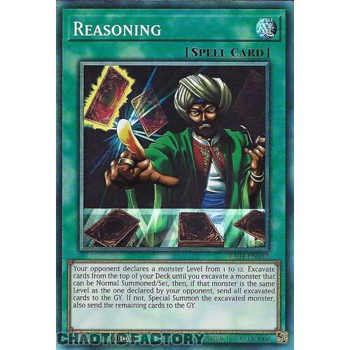 COLLECTOR'S Rare RA01-EN052 Reasoning 1st Edition NM