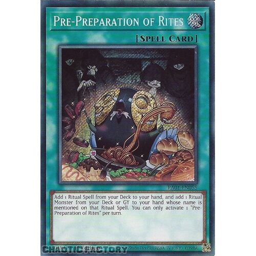 RA01-EN055 Pre-Preparation of Rites Secret Rare 1st Edition NM