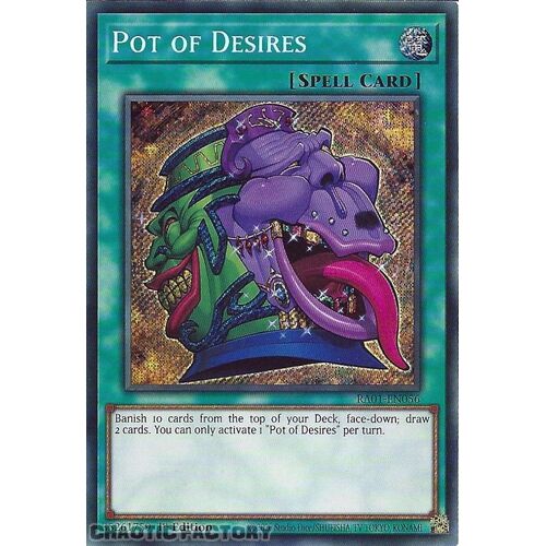 RA01-EN056 Pot of Desires Secret Rare 1st Edition NM