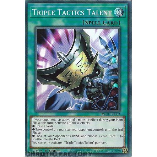 RA01-EN063 Triple Tactics Talent Super Rare 1st Edition NM