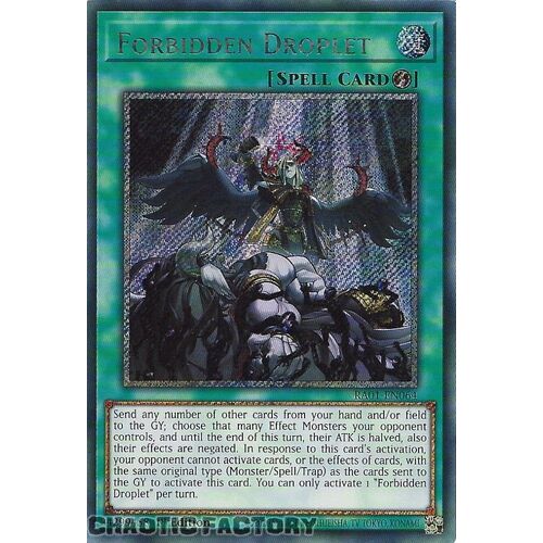 Platinum Secret Rare RA01-EN064 Forbidden Droplet 1st Edition NM