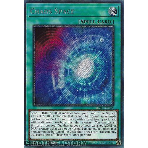 Platinum Secret Rare RA01-EN065 Chaos Space 1st Edition NM