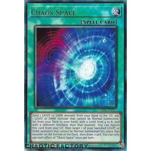 ULTIMATE Rare RA01-EN065 Chaos Space 1st Edition NM