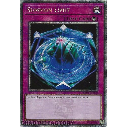 Quarter Century Secret Rare RA01-EN070 Summon Limit 1st Edition LP