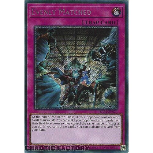 Platinum Secret Rare RA01-EN074 Evenly Matched 1st Edition NM