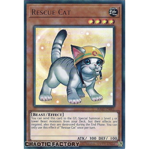 RA02-EN001 Rescue Cat (alternate art) Ultra Rare 1st Edition NM