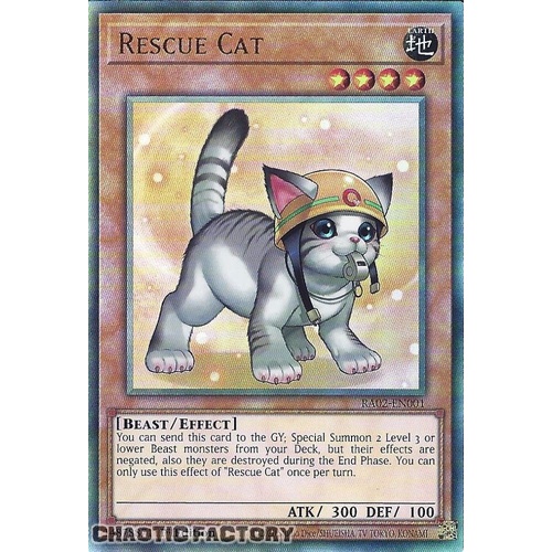 Ultimate Rare RA02-EN001 Rescue Cat (alternate art) 1st Edition NM