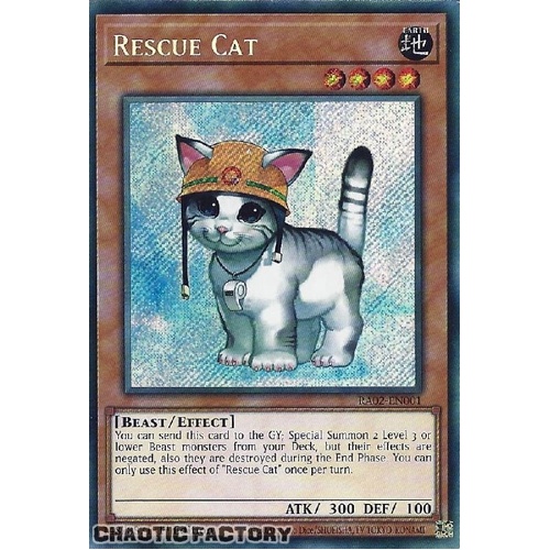 RA02-EN001 Rescue Cat Secret Rare 1st Edition NM