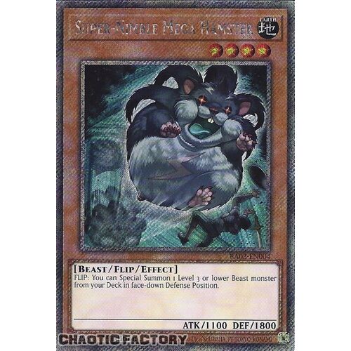 Platinum Secret Rare RA02-EN004 Super-Nimble Mega Hamster 1st Edition NM