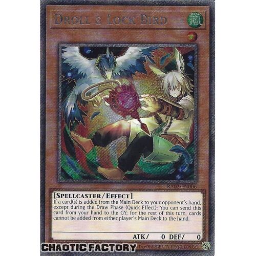 Platinum Secret Rare RA02-EN006 Droll & Lock Bird (alternate art) 1st Edition NM
