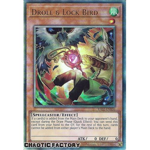 Ultimate Rare RA02-EN006 Droll & Lock Bird (alternate art) 1st Edition NM