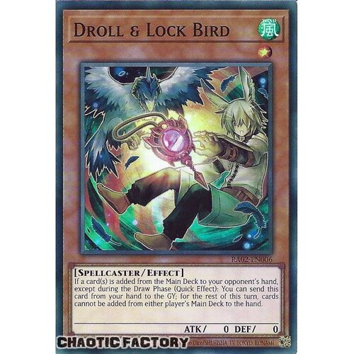 RA02-EN006 Droll & Lock Bird (alternate art) Super Rare 1st Edition NM