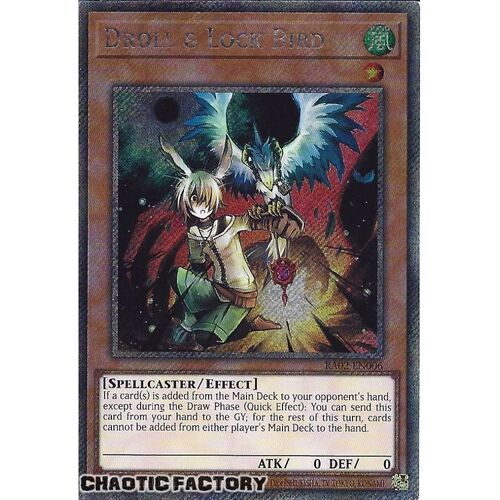Platinum Secret Rare RA02-EN006 Droll & Lock Bird 1st Edition NM