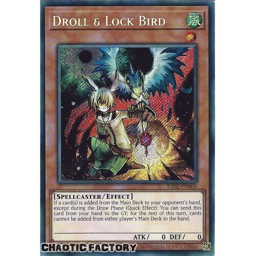 RA02-EN006 Droll & Lock Bird Secret Rare 1st Edition NM
