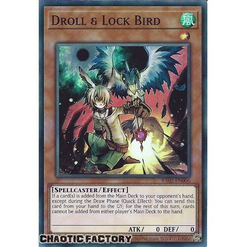 RA02-EN006 Droll & Lock Bird Super Rare 1st Edition NM