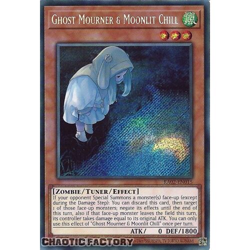 RA02-EN015 Ghost Mourner & Moonlit Chill (alternate art) Secret Rare 1st Edition NM