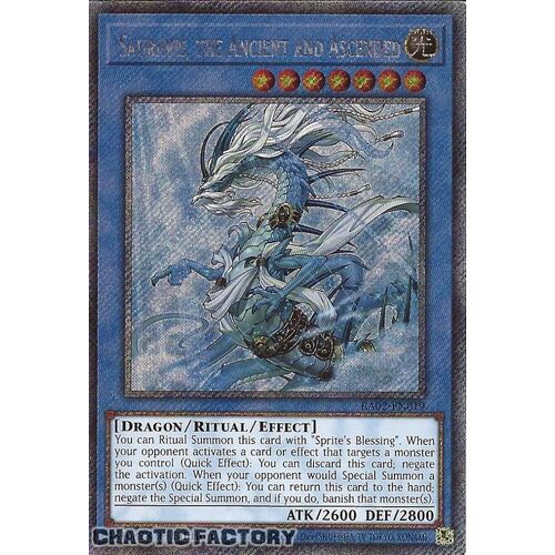 Platinum Secret Rare RA02-EN019 Sauravis, the Ancient and Ascended 1st Edition NM
