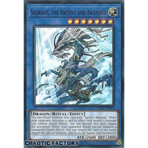 RA02-EN019 Sauravis, the Ancient and Ascended Super Rare 1st Edition NM