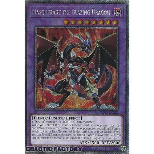 Platinum Secret Rare RA02-EN022 Masquerade the Blazing Dragon 1st Edition NM