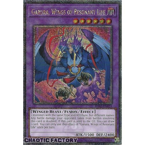 Quarter Century Secret Rare RA02-EN024 Garura, Wings of Resonant Life 1st Edition NM