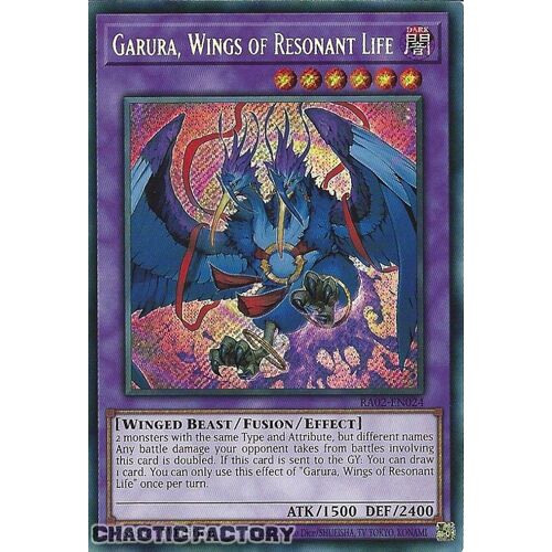 RA02-EN024 Garura, Wings of Resonant Life Secret Rare 1st Edition NM