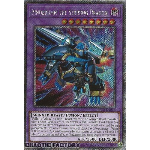 Platinum Secret Rare RA02-EN025 Rindbrumm the Striking Dragon 1st Edition NM