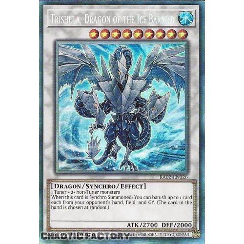 Collector's Rare RA02-EN026 Trishula, Dragon of the Ice Barrier 1st Edition NM