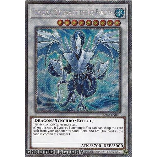 Platinum Secret Rare RA02-EN026 Trishula, Dragon of the Ice Barrier 1st Edition NM