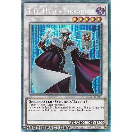Collector's Rare RA02-EN027 T.G. Hyper Librarian 1st Edition NM