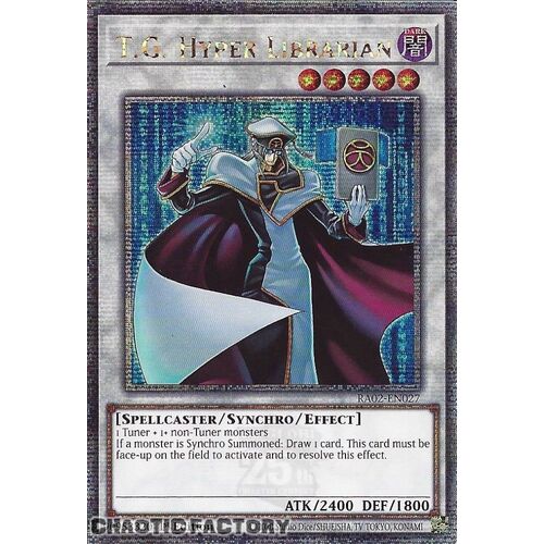 Quarter Century Secret Rare RA02-EN027 T.G. Hyper Librarian 1st Edition NM