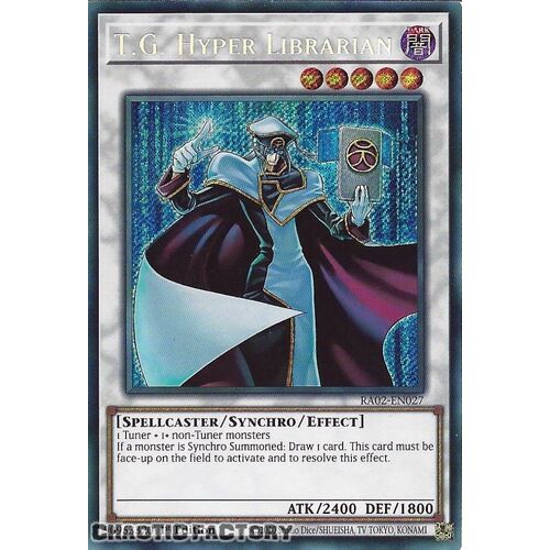RA02-EN027 T.G. Hyper Librarian Secret Rare 1st Edition NM