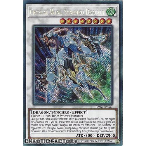 RA02-EN029 Crystal Wing Synchro Dragon Secret Rare 1st Edition NM